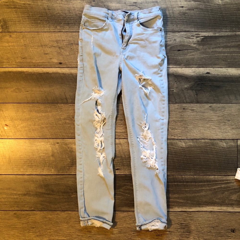 EXPRESS light destroyed girlfriend jeans Size 00